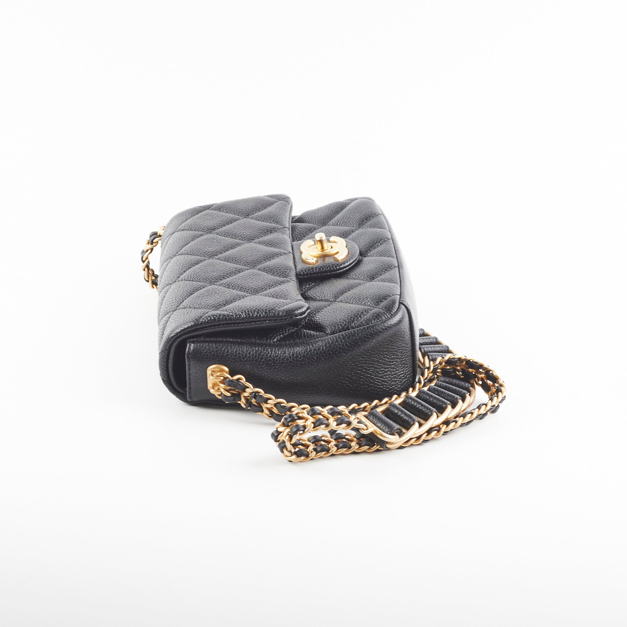 Chanel Caviar Matelasse Mini Bag Black - Luxury Quilted Leather Crossbody Purse for Women | Perfect for Evening Events, Parties & Special Occasions