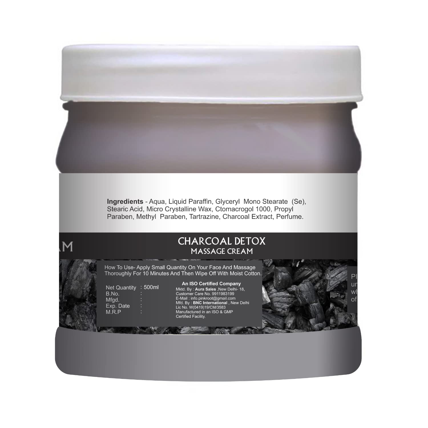 Pink Root Charcoal Detox Massage Cream - Anti-Aging Retinol & Charcoal Firming Treatment for Delicate Skin (500g) | Perfect for Spa Nights & At-Home Skin Rejuvenation