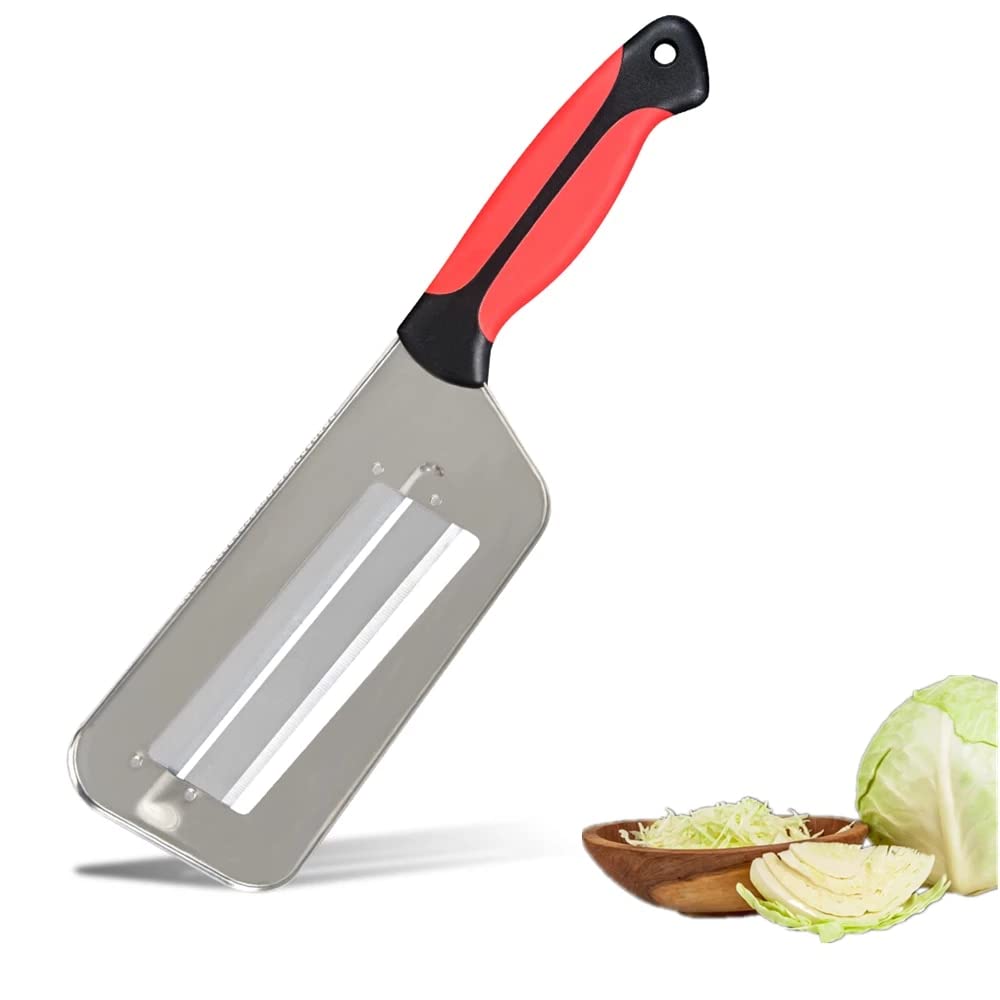 Premium Cabbage Slicer & Onion Chopper - Dual Blade Vegetable Slicing Knife with Fish Scale Cleaner for Kitchen - Perfect for Salad Prep, Stir Fry Cooking & Seafood Cleaning