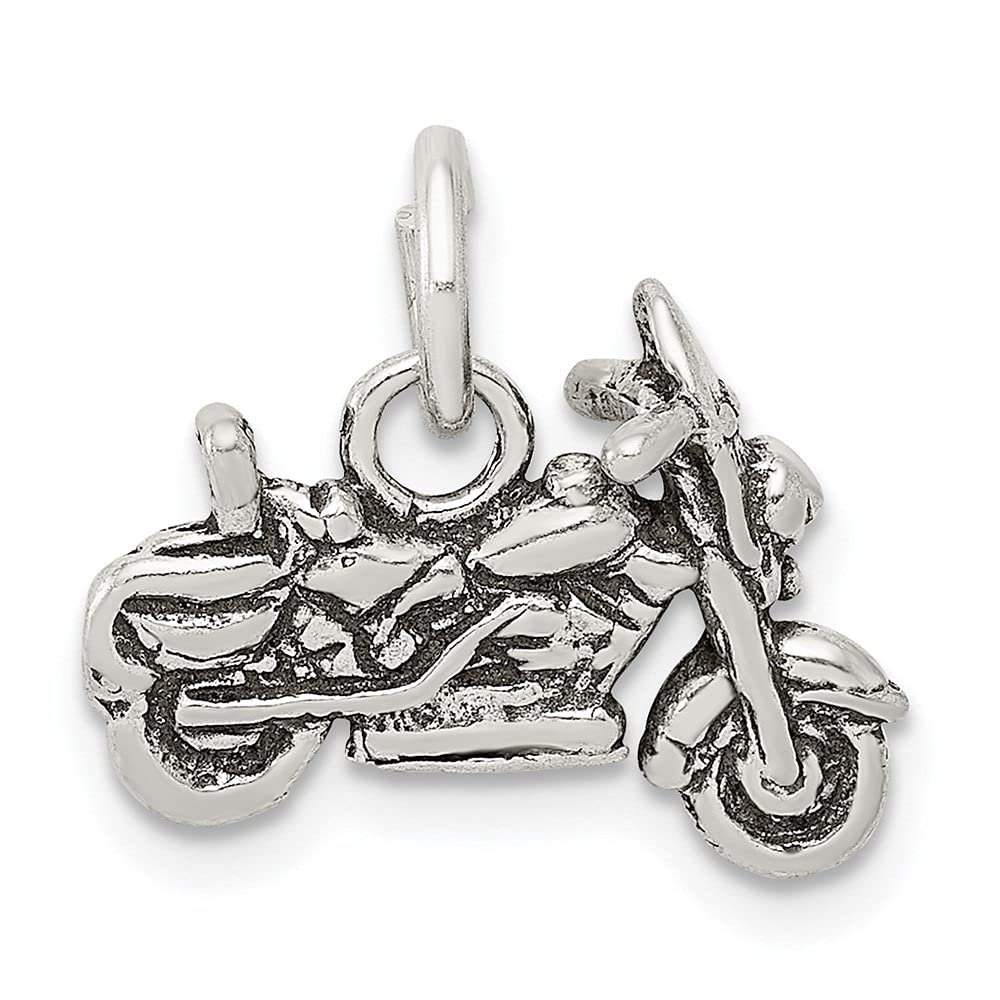 Vintage Sterling Silver Motorcycle Charm Pendant - Handmade Jewelry for Women | Perfect for Biker Gifts, Motorcycle Enthusiasts & Fashion Accessories