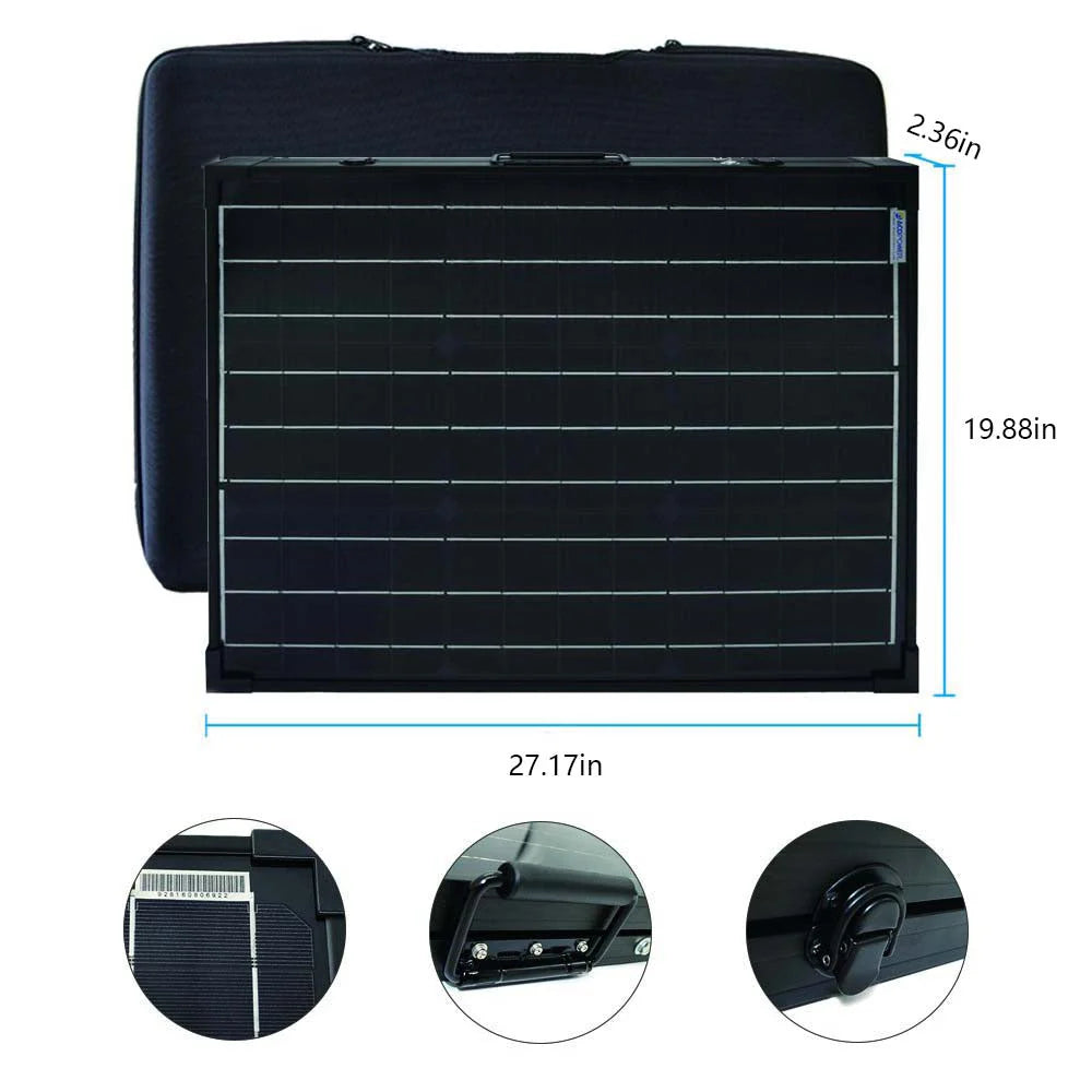 ACOPOWER PTP 100W Portable Solar Panel Briefcase - Foldable Solar Charger for Camping, RV, Off-Grid & Emergency Power Supply