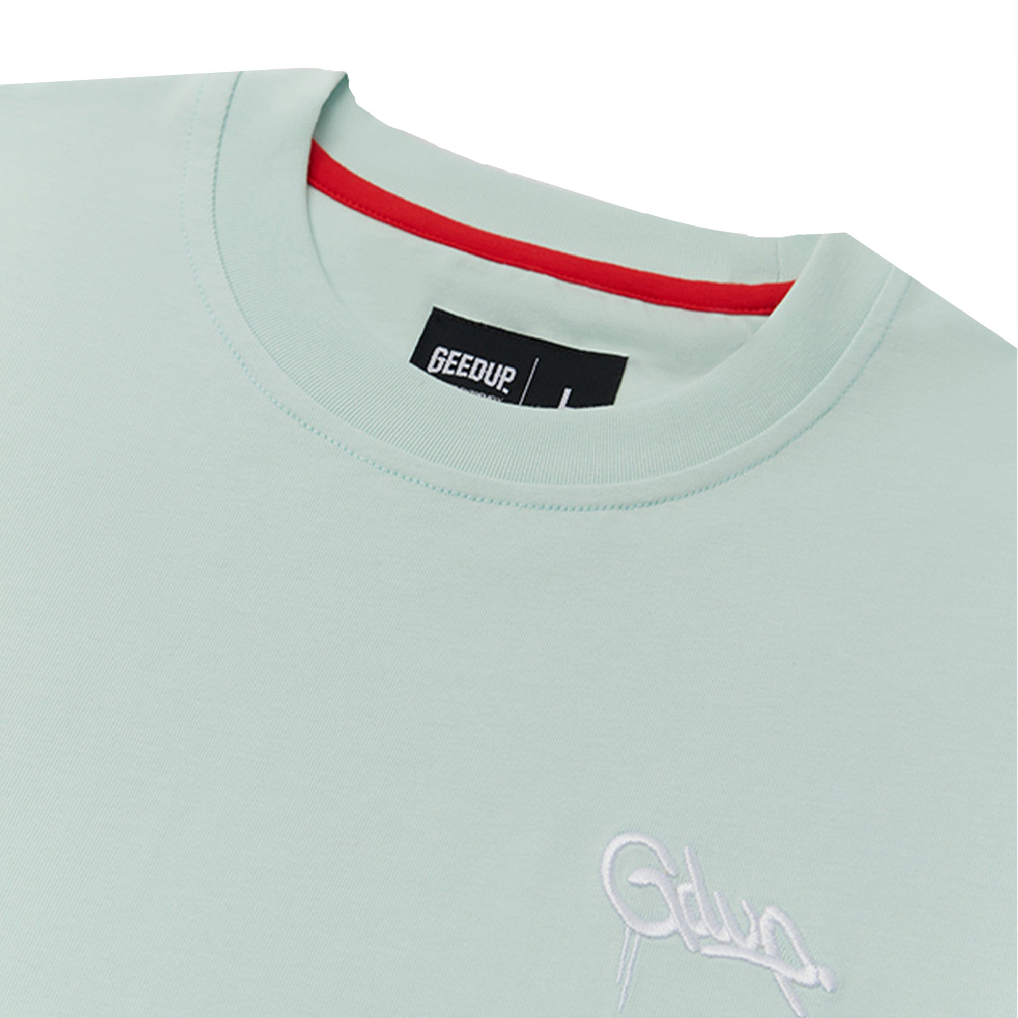 Geedup Handstyle EMB T-Shirt 'Soft Green' (2024) | Premium Cotton Comfort Fit Tee for Men & Women | Perfect for Casual Wear, Street Style & Everyday Outfits
