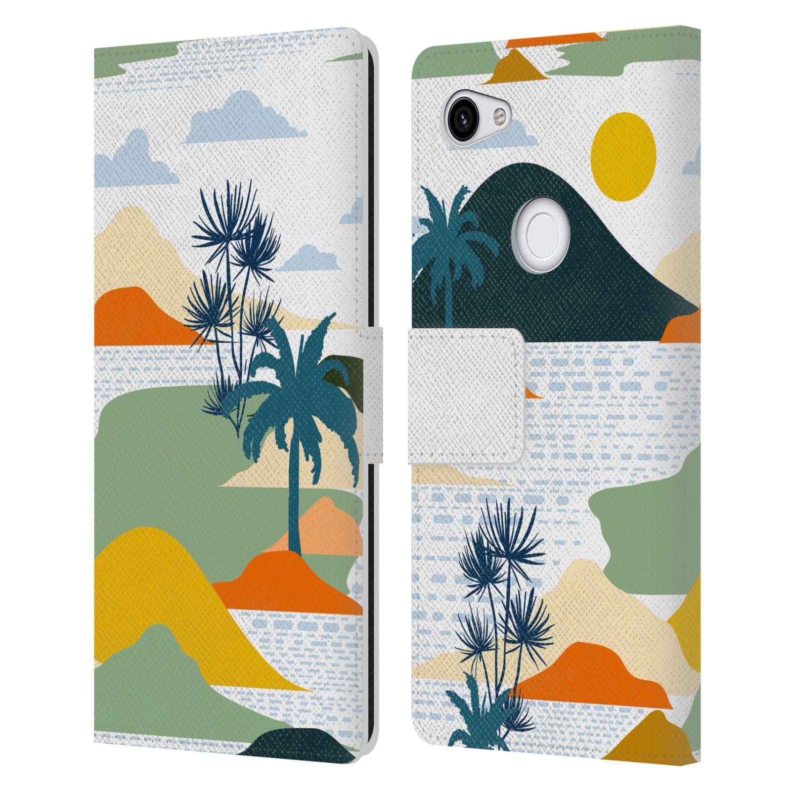 Haroulita Sunset Doodles Leather Wallet Case for Google Pixel 3a XL - Stylish Phone Protection