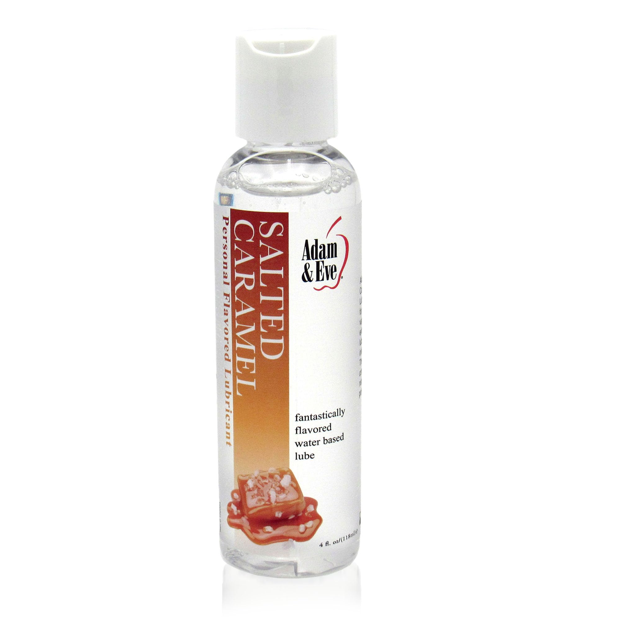 Adam & Eve Salted Caramel Flavored Water-Based Lubricant - 4oz Long-Lasting Personal Lube for Men & Women | Non-Sticky, Non-Staining Formula for Couples, Toys, Oral Sex & Sensual Massage | Perfect for Romantic Nights & Spicing Up Intimate Moments
