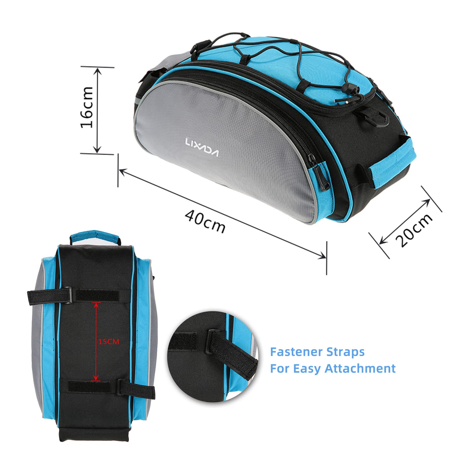 Lixada Waterproof Bicycle Pannier Bag - Bike Rear Seat Saddle Bag with Shoulder Strap for Mountain Cycling & Outdoor Adventures - Perfect for Commuting, Touring & Grocery Shopping
