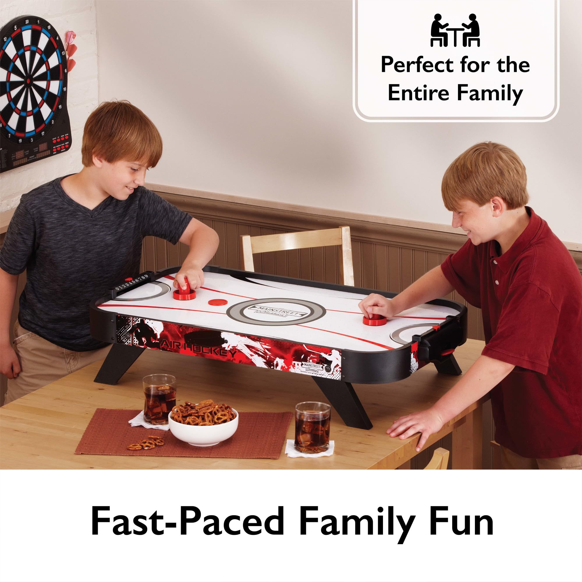 GLD Products Mainstreet Classics Table Top Air Hockey Game - Fun Indoor Family & Party Entertainment for Kids & Adults