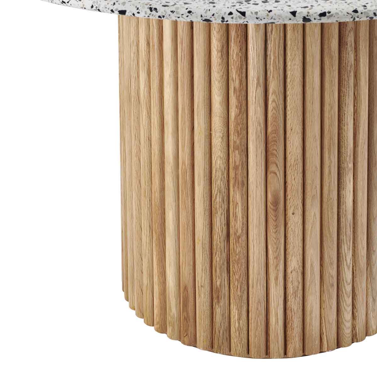 Cosmos Solid Oak & Terrazzo Dining Table - 120cm Round Modern Kitchen Table for Small Spaces | Perfect for Breakfast Nook, Apartment Dining, and Cozy Family Meals