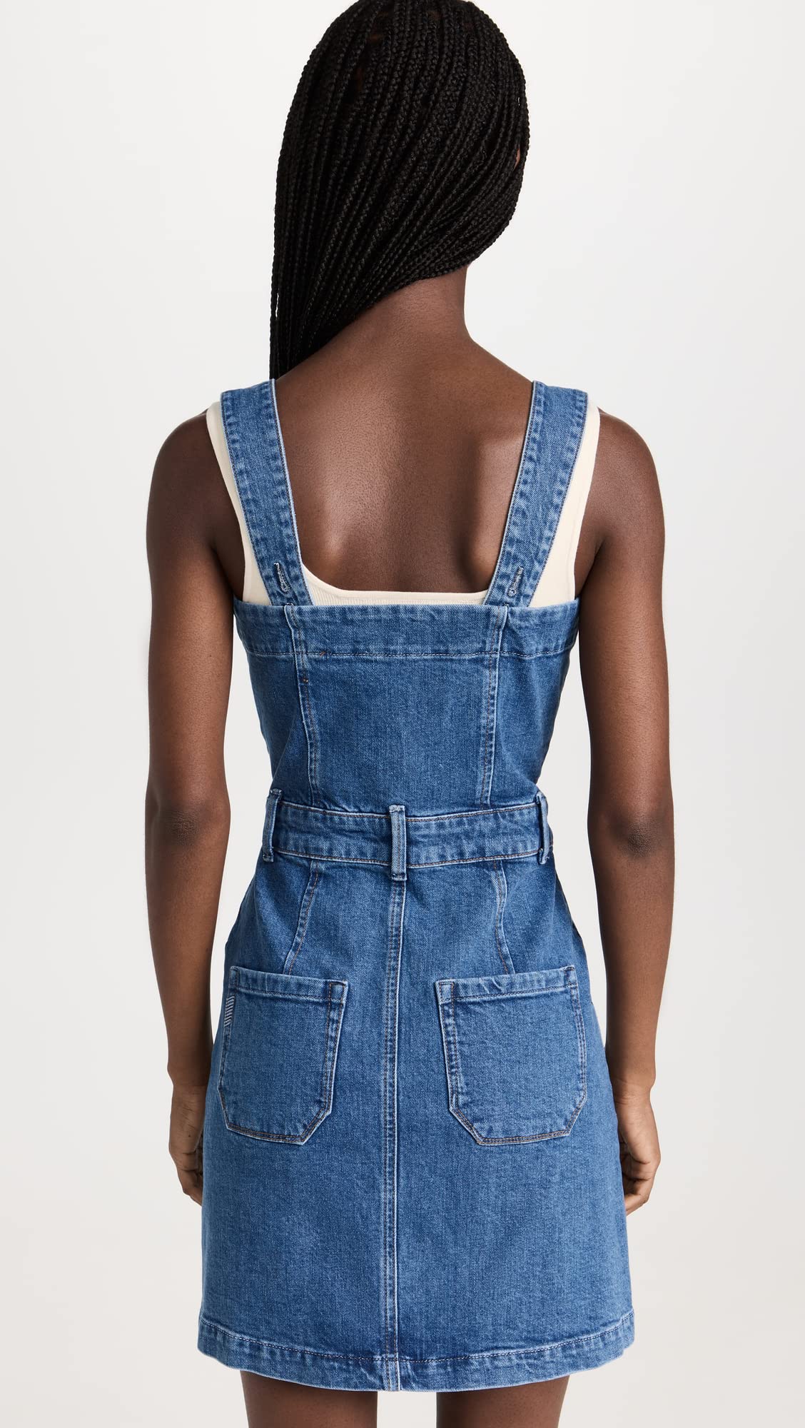 PAIGE Women's Maddy Denim Dress - Stylish Blue Denim Midi Dress for Casual Outings & Summer Wear | Perfect for Brunch, Shopping & Date Nights