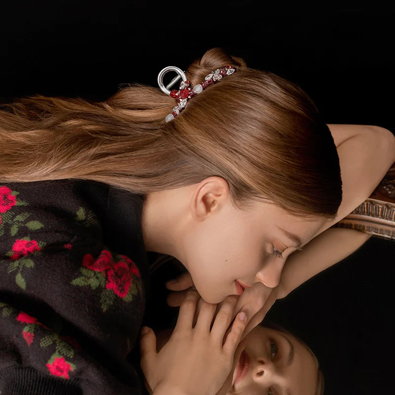 Large Rose Hair Claw Clip - Elegant Floral Hair Accessory for Women & Girls | Perfect for Updos, Ponytails & Everyday Hairstyles