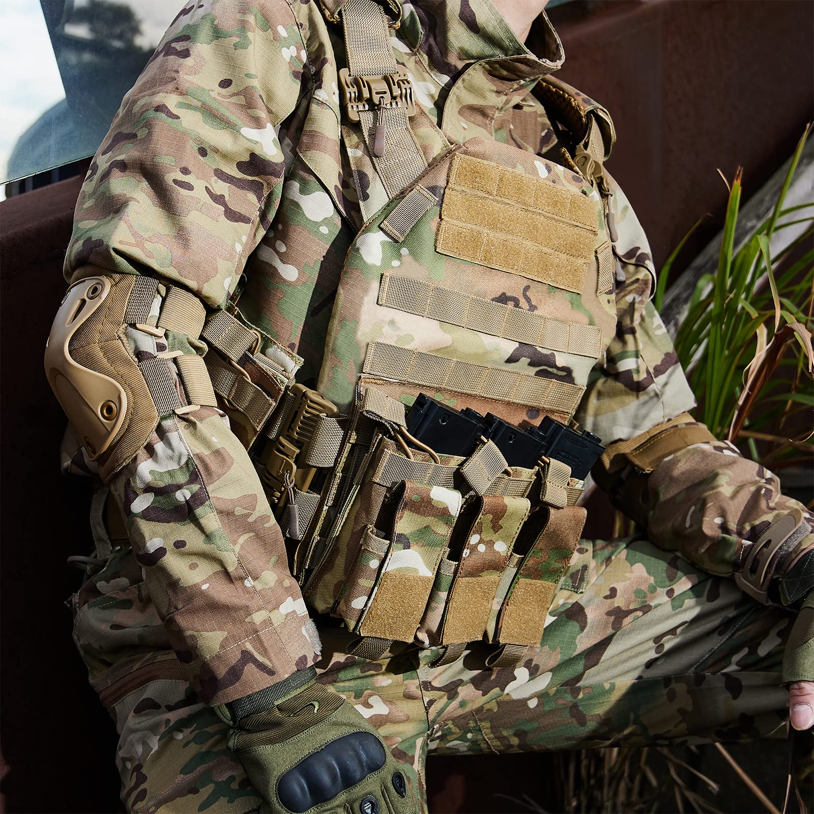 GFIRE Tactical Vest - Lightweight Modular 3D Breathable Airsoft Vest with Quick Release, Adjustable Military Gear for Training & Outdoor Activities - Perfect for Airsoft, Paintball, Hunting & Tactical Drills