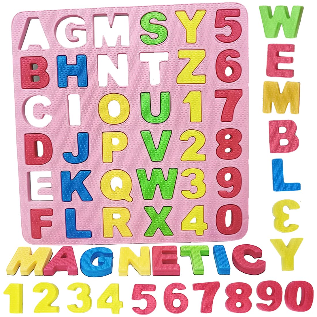 Wembley Magnetic 26 Letters Puzzle - EVA Foam Alphabet Learning Board for Kids, Educational ABCD Toy with Capital Letters - Perfect for Preschool Learning, Baby Gift & Floor Play Mat (Random Color) - Great for Homeschooling, Classroom & Early Childhood Development
