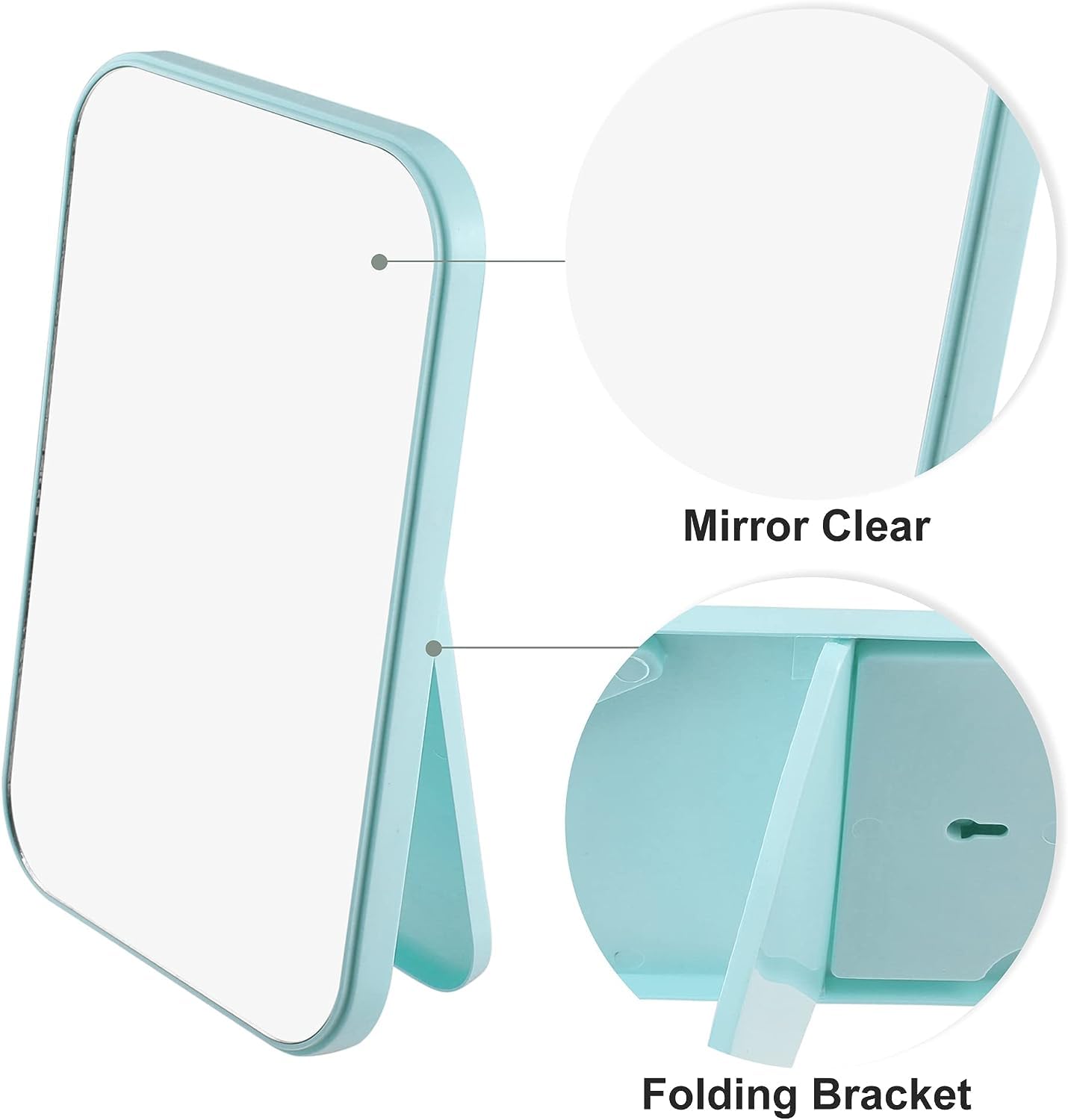 Foldable HD Makeup Mirror for Women - Portable Travel & Dressing Table (Blue, 5.7x4 Inch) - Perfect for Bedroom & Vanity