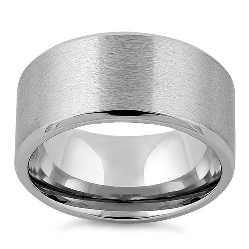 Stainless Steel Polished Beveled Satin Finish Band Ring for Men & Women - Wedding, Engagement, Anniversary Jewelry Gift - Everyday Wear & Special Occasions