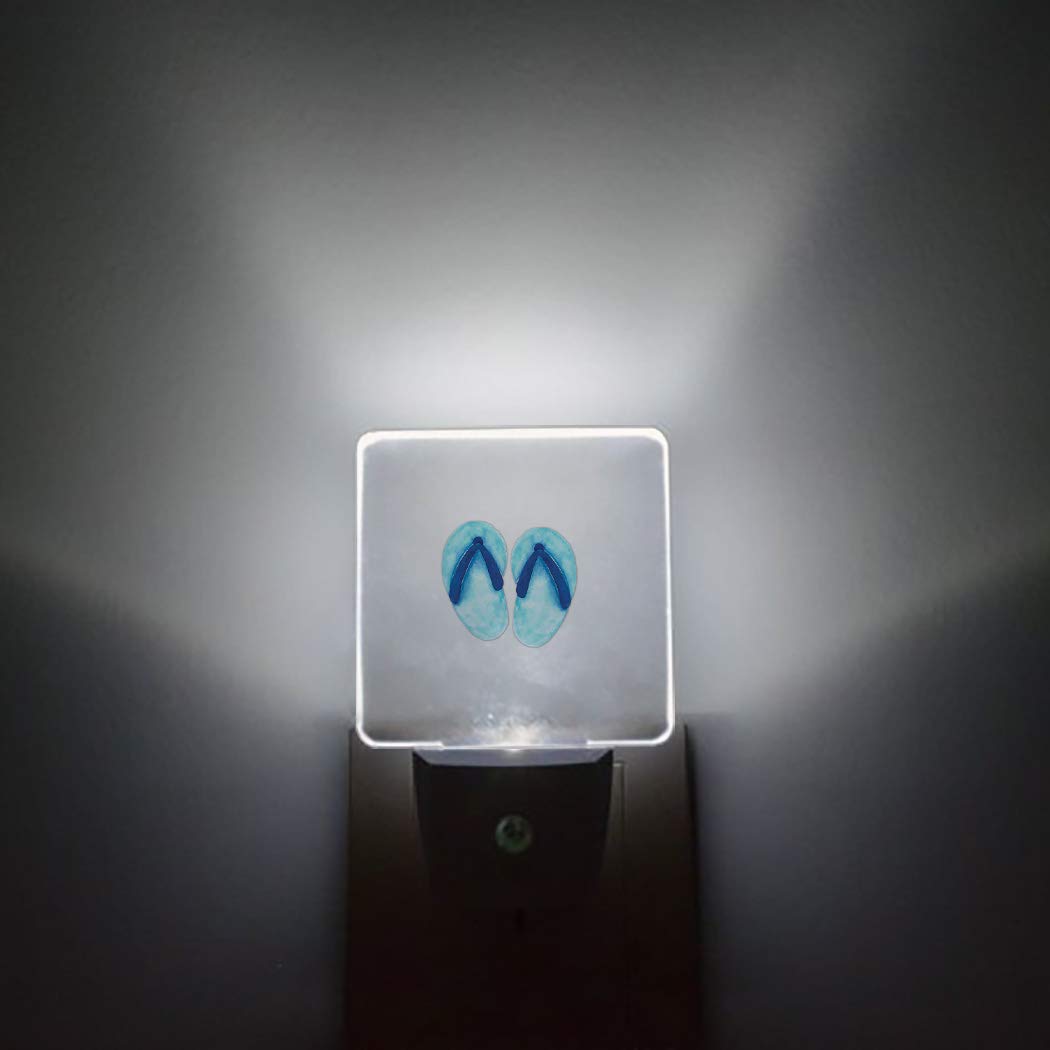 LED Night Light with Auto Sensor - Blue Flip-Flops Design for Bedroom & Bathroom
