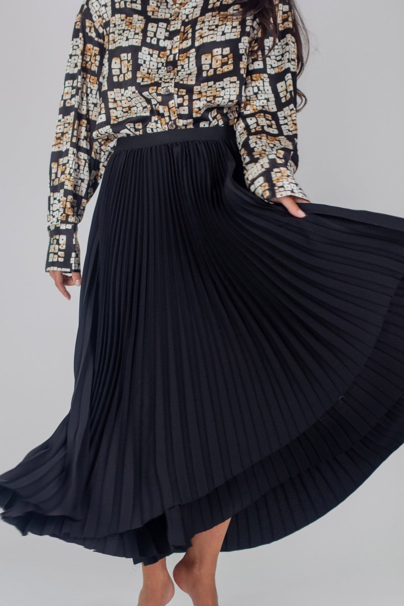 SCARLETT Women's Black Skirt - Elegant A-Line Midi Skirt for Work, Office, and Casual Wear | Perfect for Dressing Up or Down