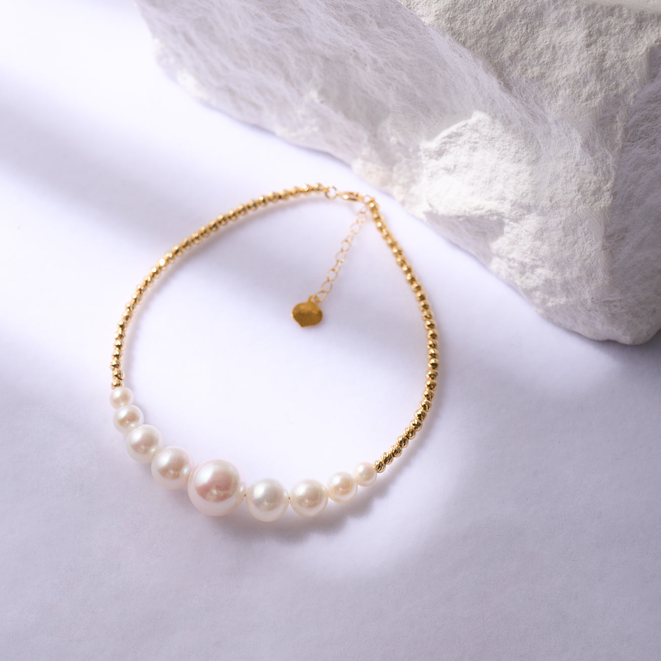 18K Solid Gold Akoya Pearl Bracelet for Women - Elegant Luxury Jewelry Gift for Anniversary, Birthday & Special Occasions | KB00044