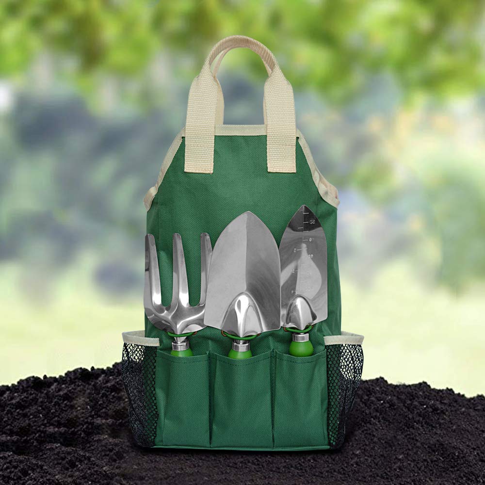 11-Piece Gardening Tool Set with Tote Bag & Adjustable Apron - Complete Garden Tool Kit for Planting, Weeding & Landscaping - Ideal Gardening Gifts for Women & Men - Perfect for Home Gardeners, Backyard Planting & Outdoor DIY Projects