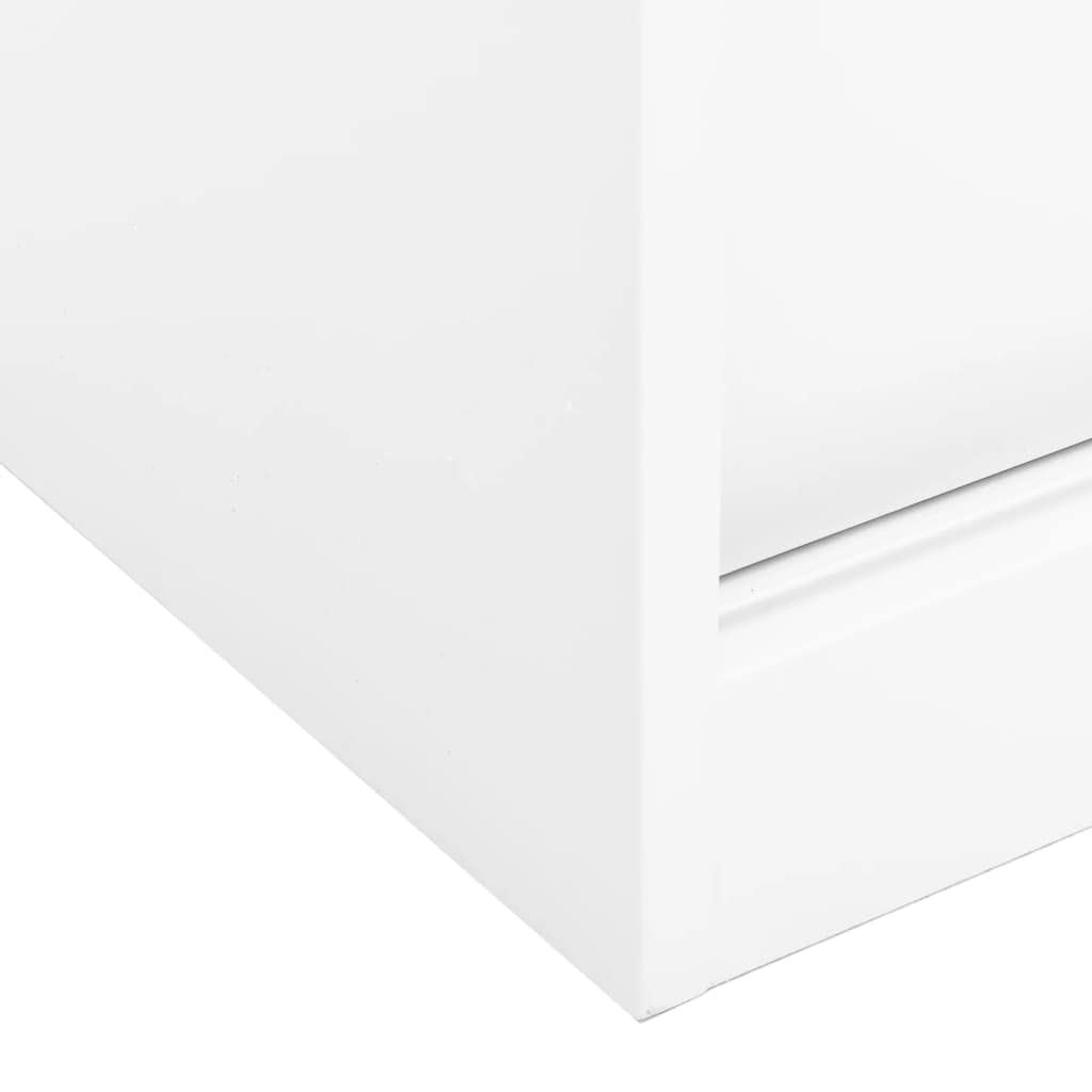 White Steel Display Cabinet with Lock - 35.4