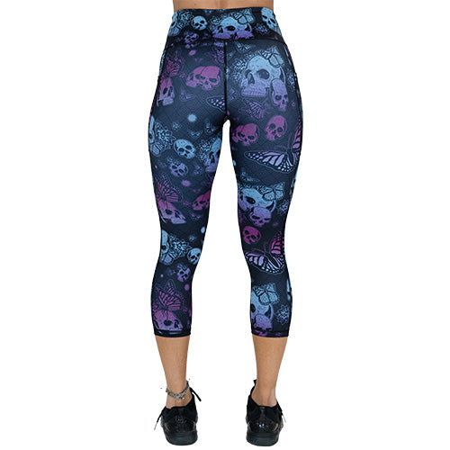 Pretty Deadly Leggings - High Waisted Yoga Pants for Women | Vibrant Printed Workout Leggings | Perfect for Gym, Running & Lounge Wear