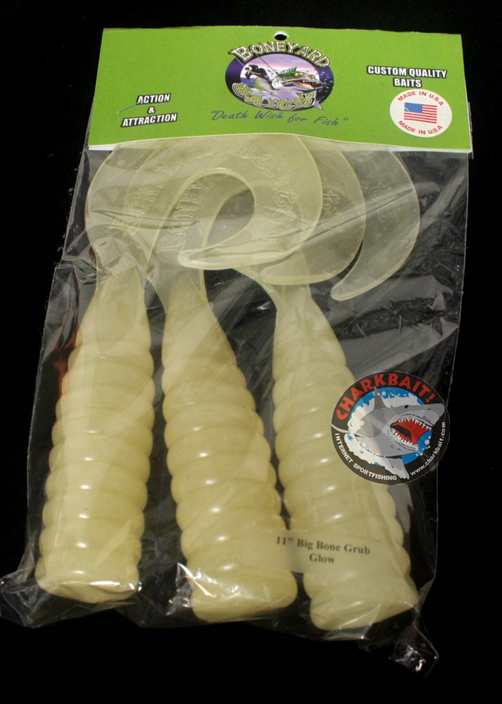 Boneyard Big Bone 11 Single Tail Grubs 3 Pack - Soft Plastic Fishing Lures for Bass, Trout & Walleye - Ideal for Freshwater & Saltwater Fishing