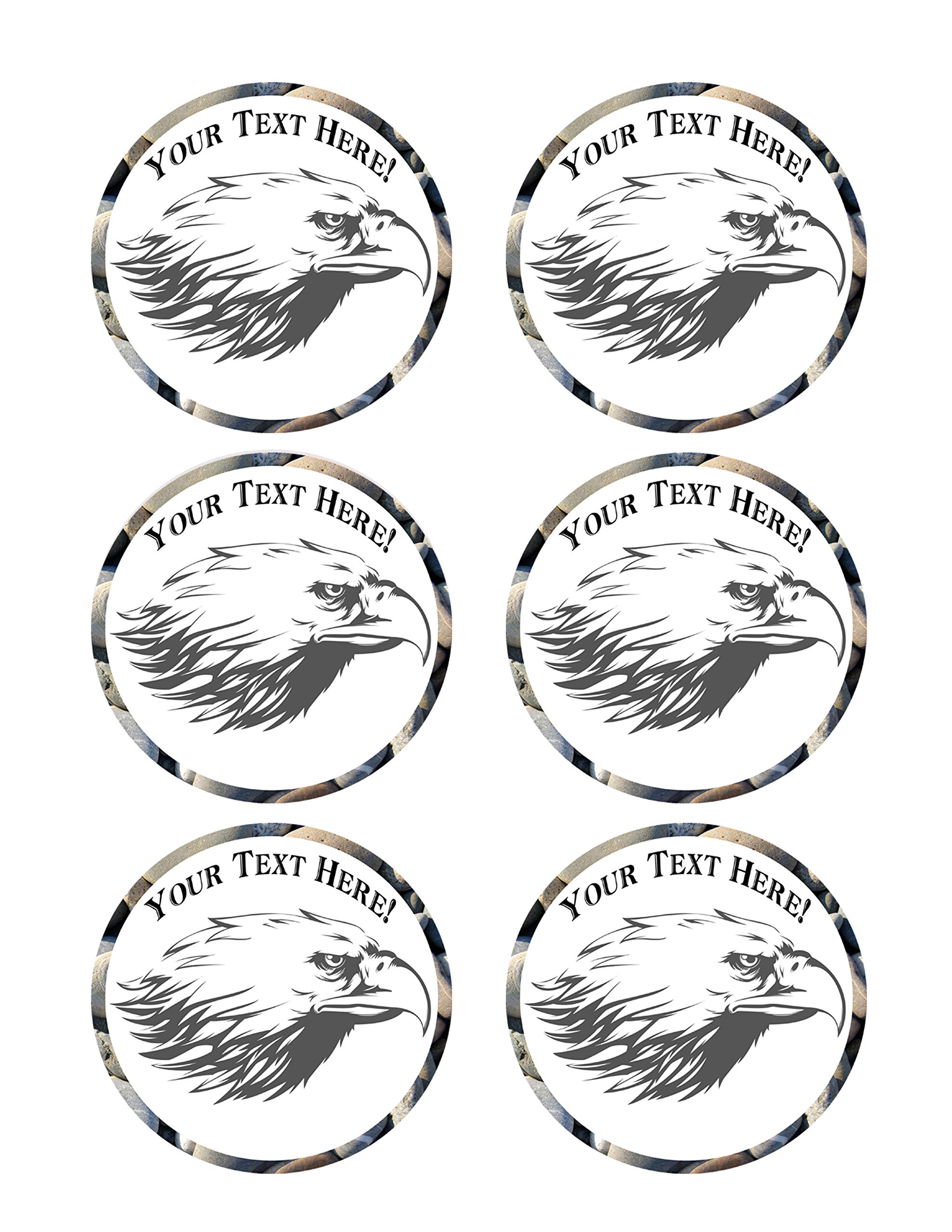 Edible Eagle Head Cupcake Toppers - 3.25 Inch Decorations (6 Pieces/Sheet) - Perfect for Patriotic Parties, 4th of July, American Flag Cakes & Eagle-Themed Desserts