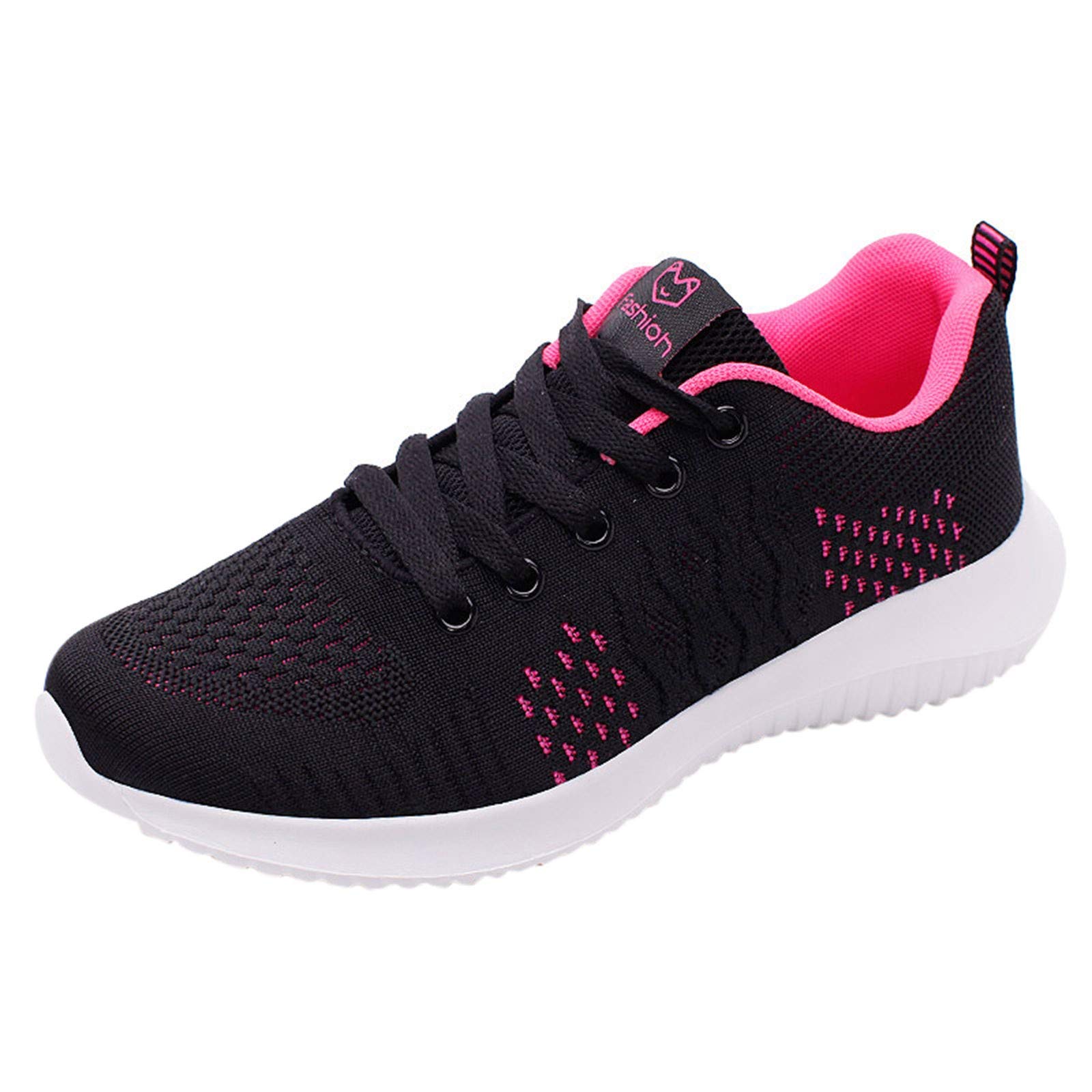 Women's High Top Platform Sneakers - Breathable Mesh Running Shoes for Women - Lace-Up Athletic Shoes for Outdoor Sports & Casual Wear