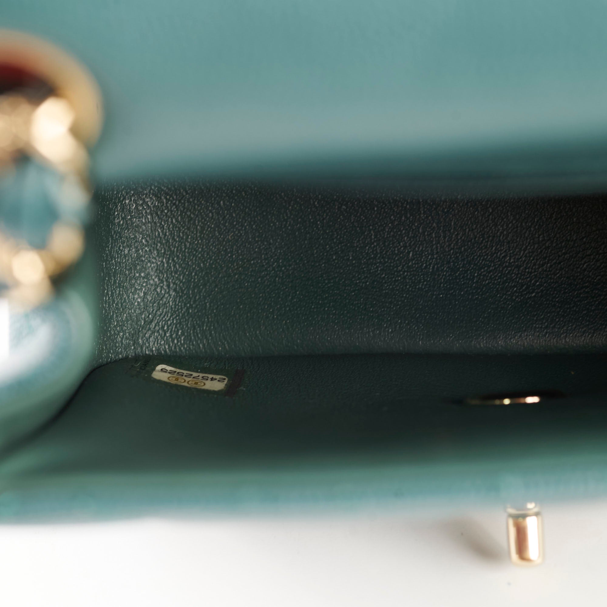 Chanel Caviar Mini Square Flap Bag Turquoise Leather Crossbody Purse for Women - Perfect for Parties, Dating & Special Occasions