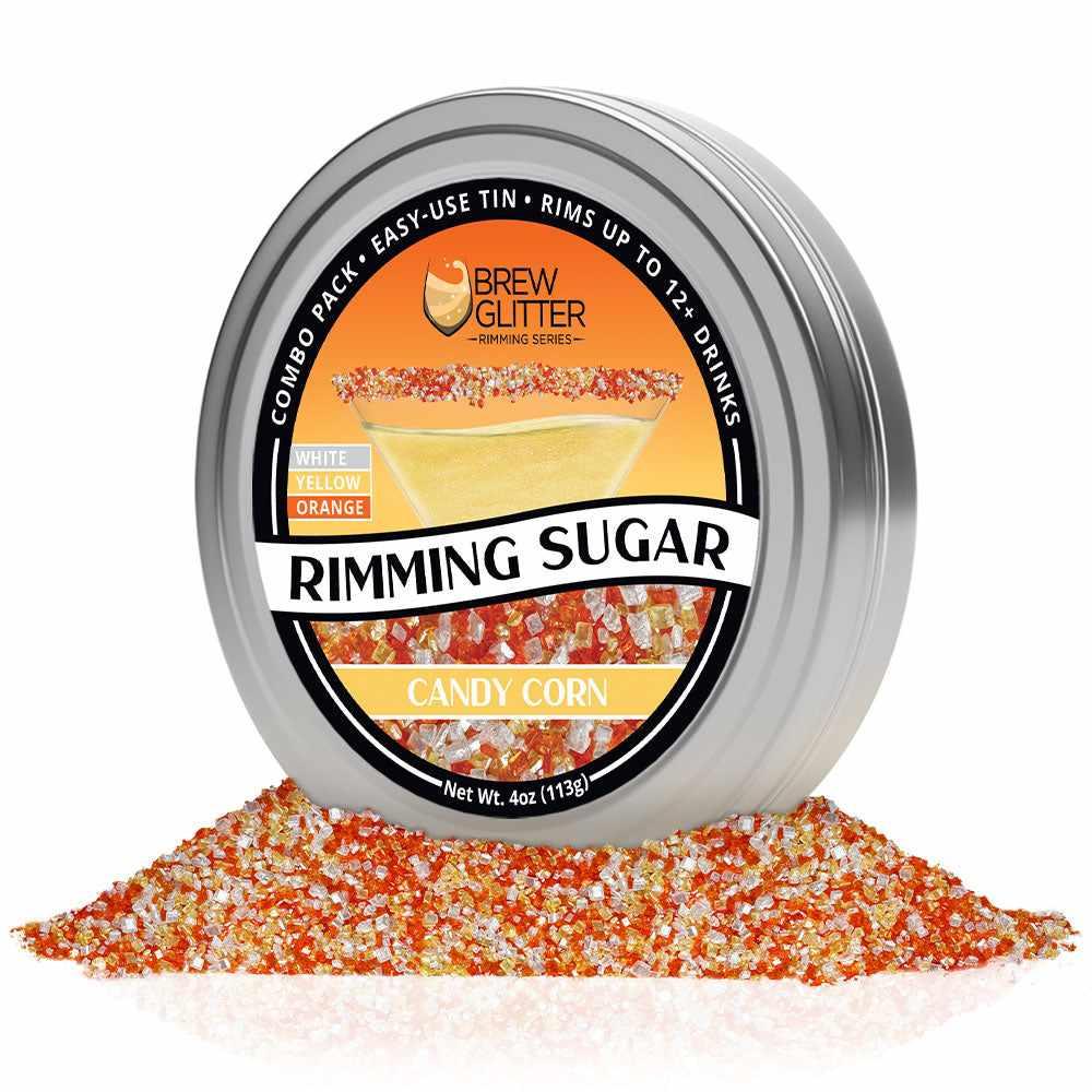 Halloween Candy Corn Rimming Sugar for Cocktails & Desserts - Sweet Edible Decor for Drinks, Cakes & Baking