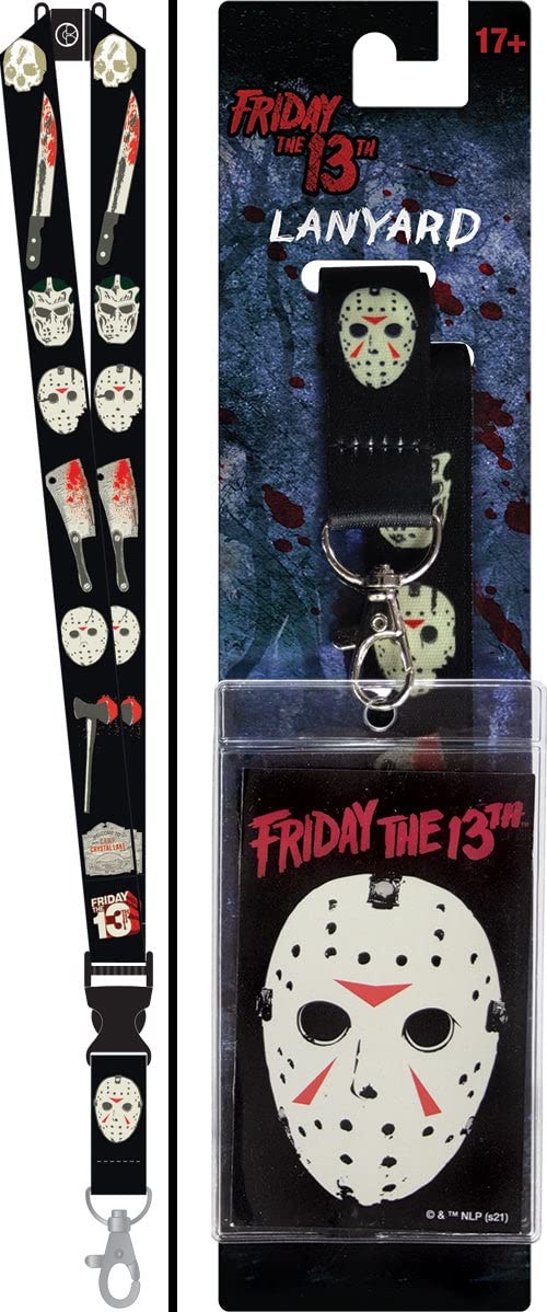 Friday the 13th Jason Mask Lanyard - Reversible with Breakaway Clip for Work & Events