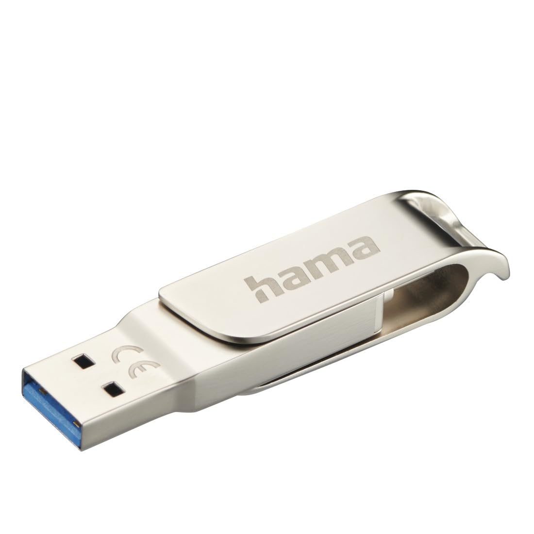 Hama 64GB USB 3.1 Flash Drive with USB-C & USB-A Connectors - Ultra Fast 70MB/s, Rotating Metal Design - Perfect for MacBook, Windows PC, Smartphones & External Storage