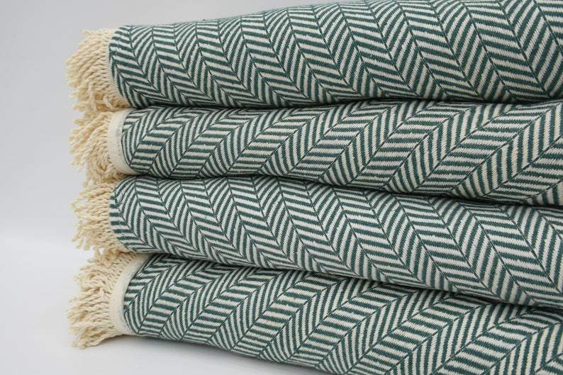 Premium 100% Cotton Dark Green Round Beach Towel - Soft, Absorbent & Quick-Drying for Pool, Beach, Yoga & Outdoor Activities