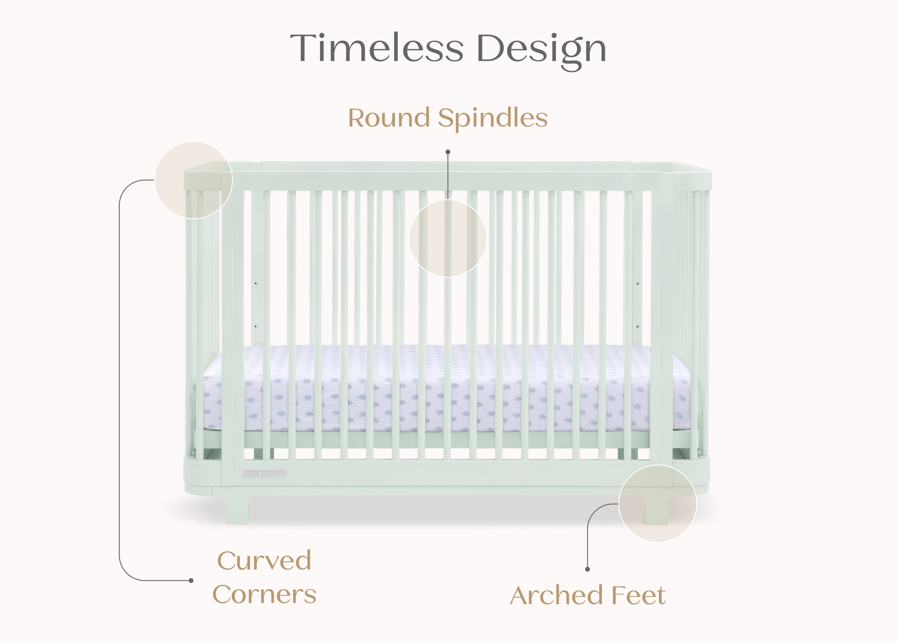 Nest 4-in-1 Convertible Baby Crib - Toddler Bed, Daybed & Full-Size Bed - Safe Nursery Furniture for Newborn to Teen - Perfect for Bedrooms, Daycare & Guest Rooms