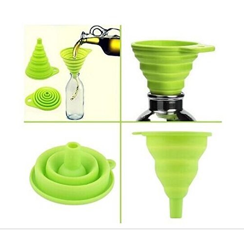 Premium Mini Silicone Collapsible Funnel - Foldable Kitchen Tool for Baking, Cooking & Mixing (Multicolor) - Perfect for Spices, Liquids, Powders & DIY Projects