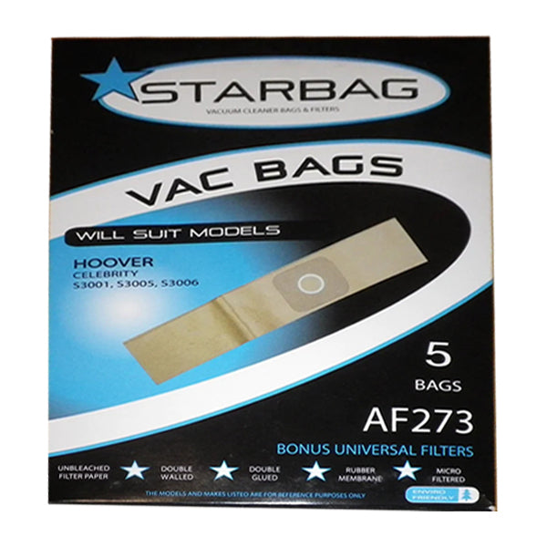 StarBag AF273 Vacuum Cleaner Bags - Compatible with Most Major Vacuum Brands | High-Efficiency Dust Collection for Home Cleaning | Perfect for Carpets, Hard Floors & Pet Hair Removal