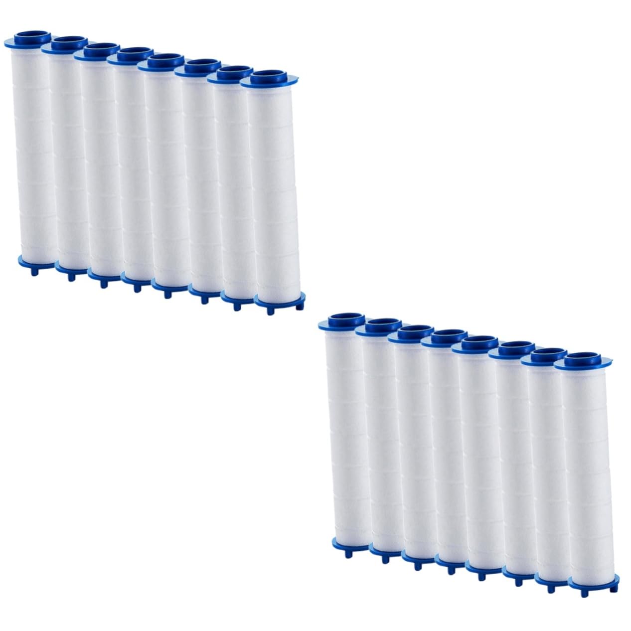 WOONEKY 16-Pack Shower Filter & Bathtub Filter Set - PP Shower Head Water Purifier with Portable Bath Filter for Home Use | Improves Skin & Hair Health, Reduces Chlorine & Impurities