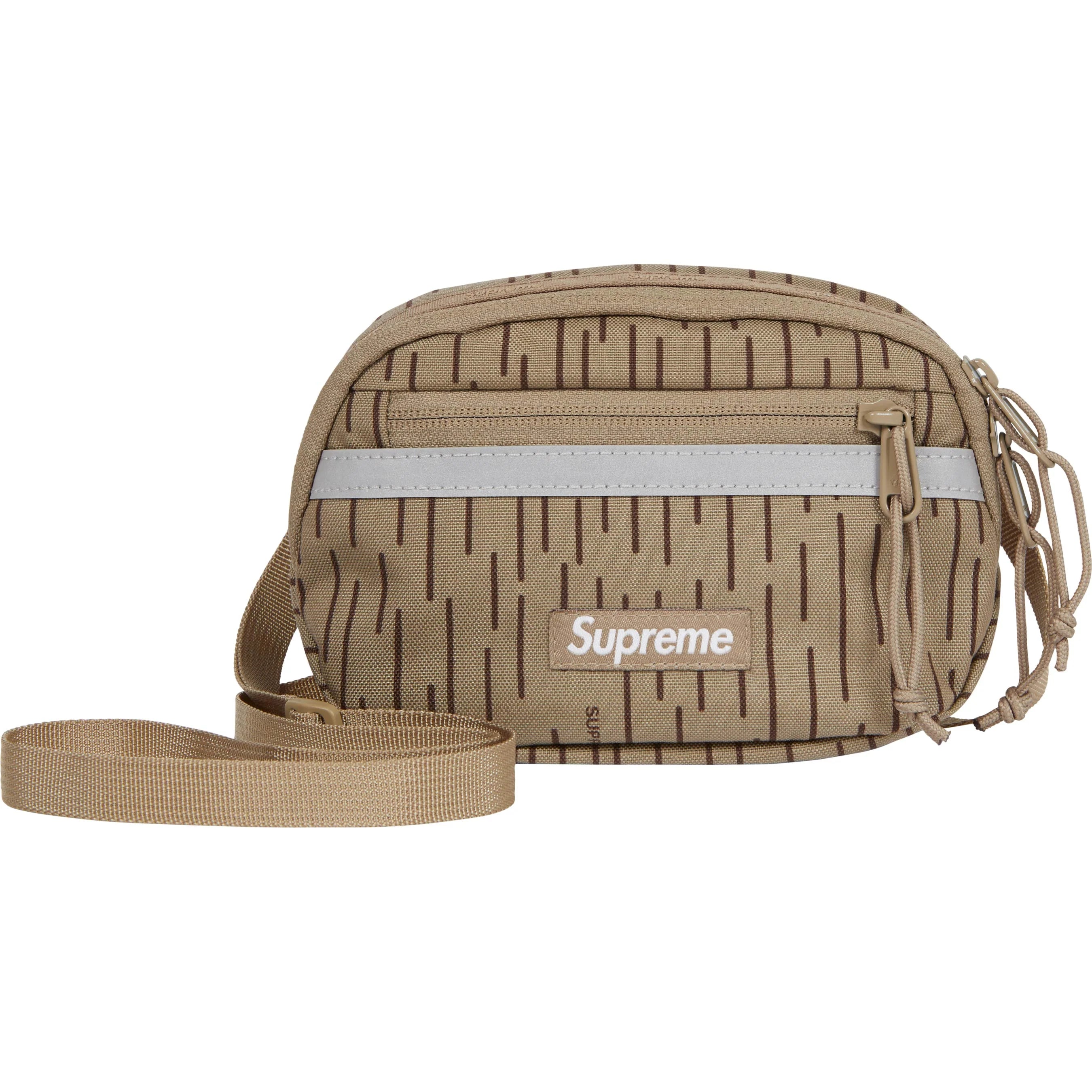 Supreme FW24 Mini Side Bag in Tan Raindrop Print - Stylish Crossbody Bag for Travel, Work & Everyday Use