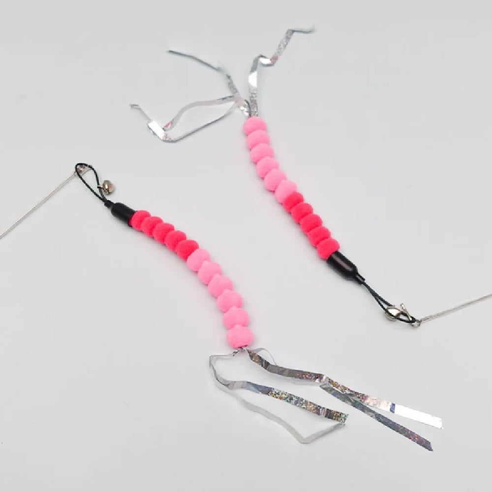 Drunken Worm Cat Teaser Toy - Interactive Cat Wand with Feathers for Play & Exercise - Perfect for Indoor Cats, Kittens & Playtime Fun