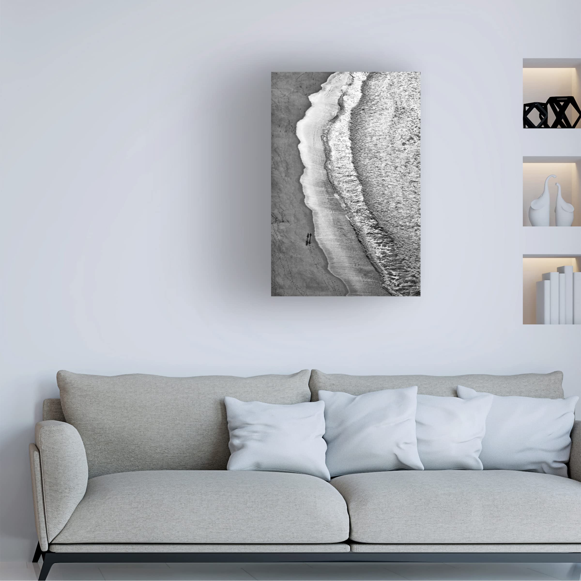 Trademark Fine Art 'Sea Shore' by Carlos Lopes Franco - Stretched Canvas Wall Art for Living Room, Bedroom & Office Decor