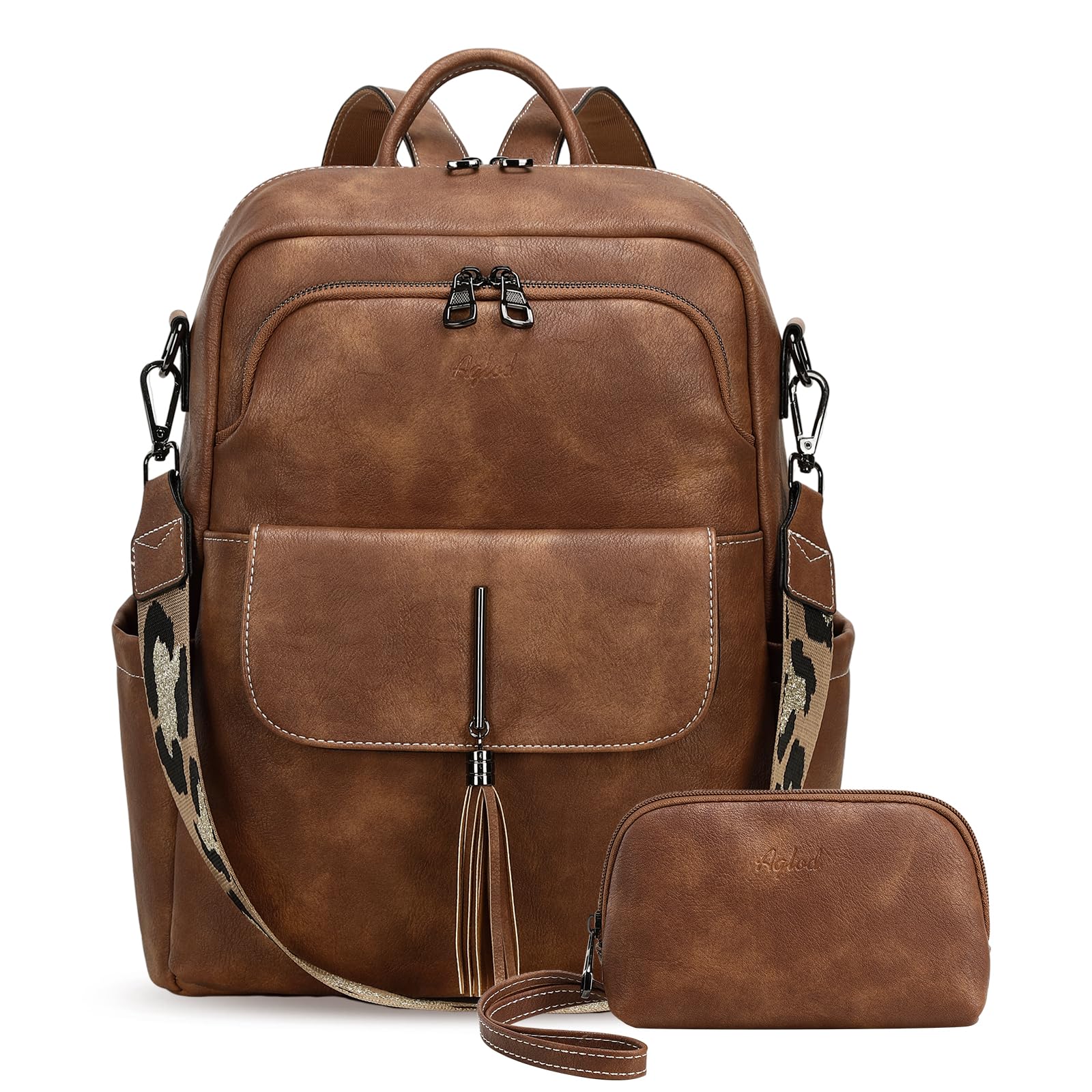 Stylish Leather Backpack Purse for Women - Fashionable Tassel Shoulder Bag with Large Capacity | Perfect for Work, Travel & Everyday Use