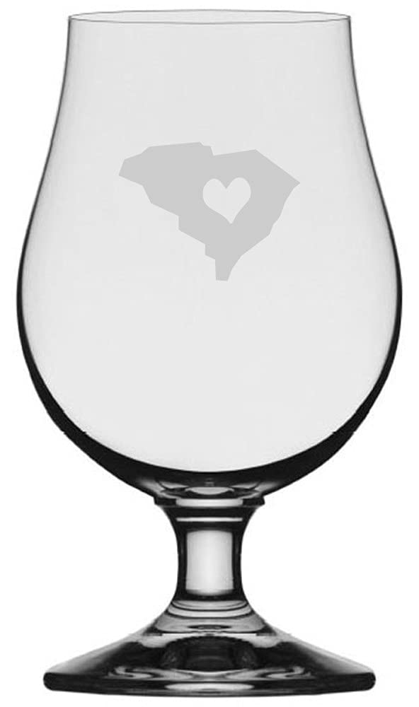 South Carolina Beer Glass 13.25oz - Iona Etched Pint for Craft Beer Lovers