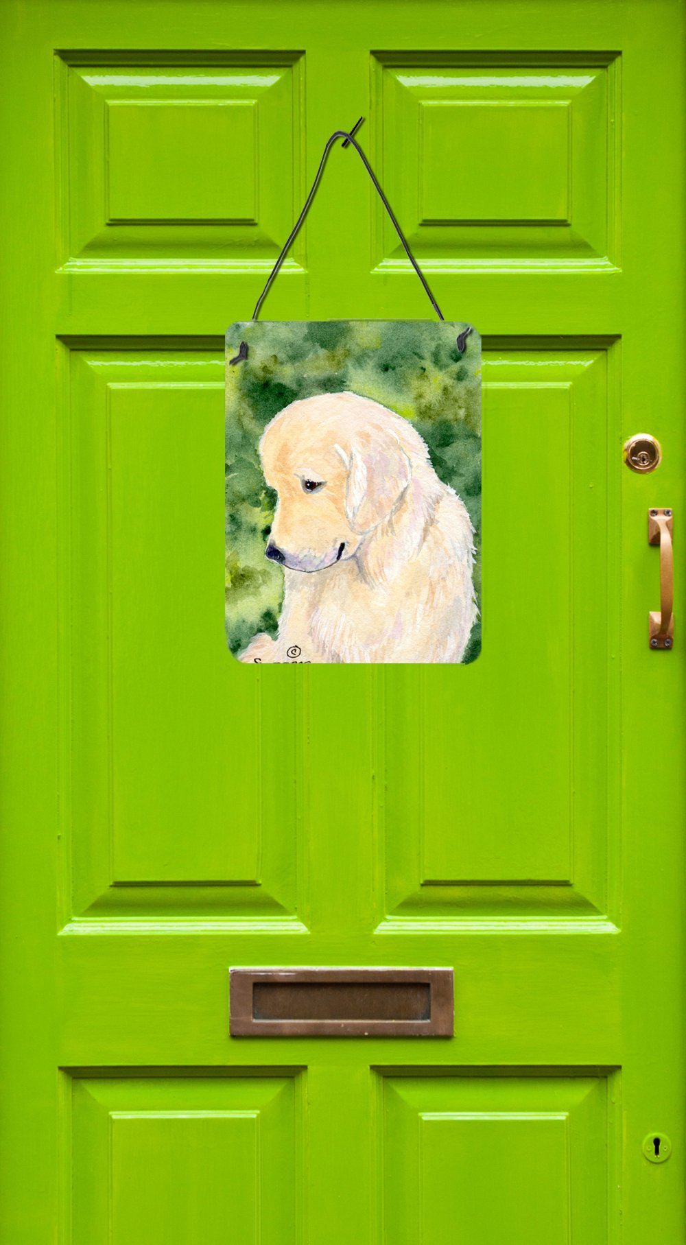 Golden Retriever Metal Wall Art Sign - 12x16 Inch Aluminum Dog Decor for Kitchen, Bar, Bathroom & Front Door - Durable Hanging Plaque for Home & Office Decor - Perfect Gift for Dog Lovers