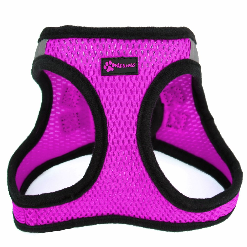 Max & Neo Nanu Reflective Small Dog Harness - Pink, Adjustable & Breathable for Safety - Supports Dog Rescues with Every Purchase - Perfect for Night Walks, Jogging & Outdoor Adventures