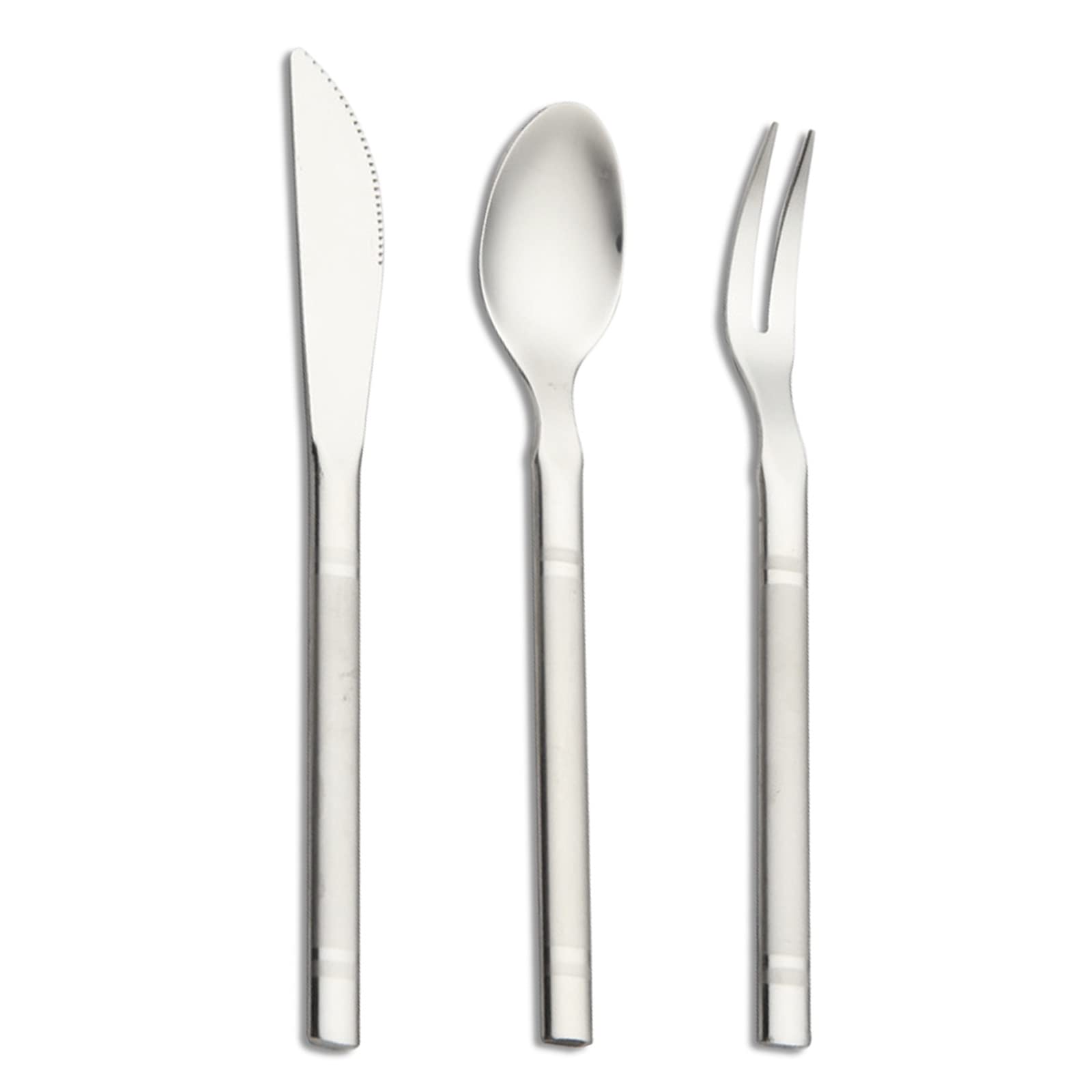 VANRA 5.2 Inch 3-Piece Stainless Steel Dessert Knife, Salad Fork & Teaspoon Set - Appetizer, Fruit & Snack Serving Flatware for Parties, Picnics & Tea Time