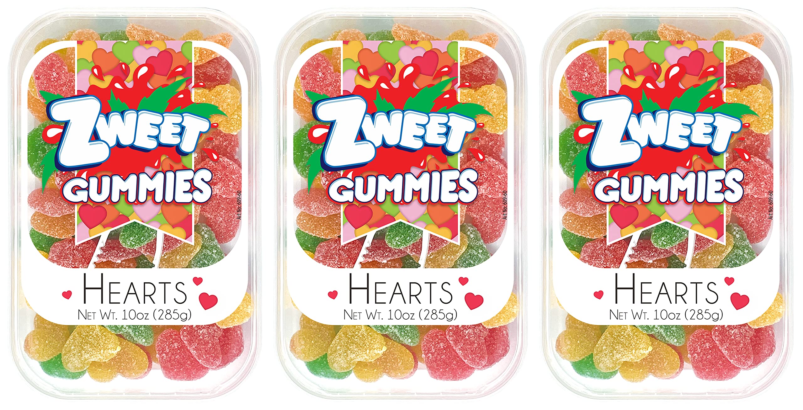 Sour Gummy Hearts 10oz (3-Pack) – Kosher & Halal Candy for Valentine's Day