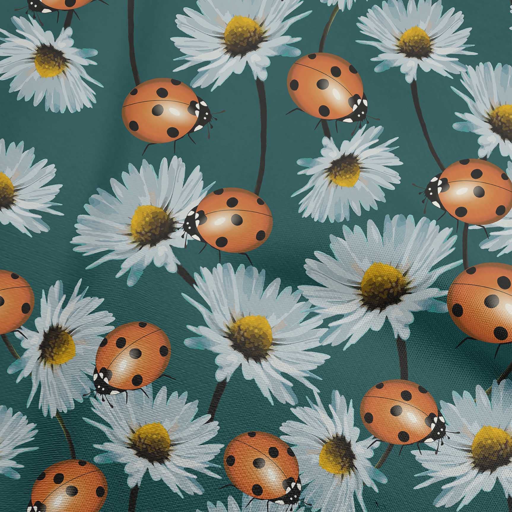 Premium Cotton Silk Blend Teal Green Floral Print Fabric by The Yard - 42 Inch Wide for DIY Clothing, Dresses, Scarves & Home Decor Sewing Projects