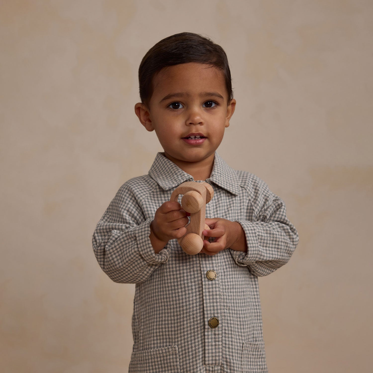 Adorable Collared Baby Jumpsuit - Forest Gingham Print - Soft Cotton Romper for Infants - Perfect for Playdates, Photo Shoots & Special Occasions - FINAL SALE