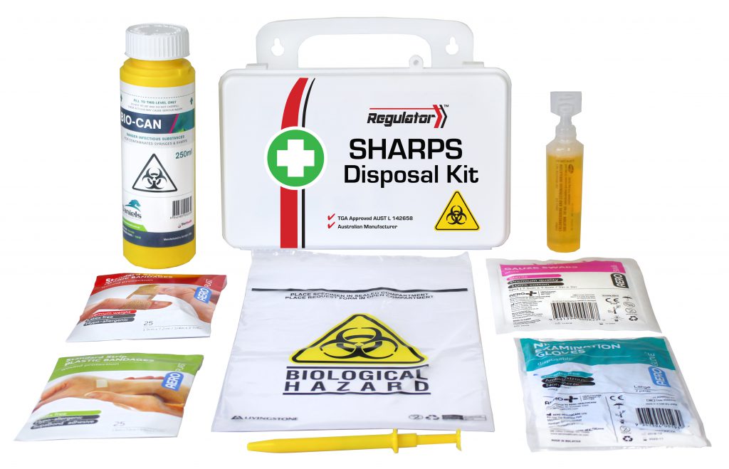 Regulator Sharps Kit - First Aid Module for Medical Emergencies & Safety | Portable Needle Disposal Solution for Clinics, Tattoo Shops & Home Use