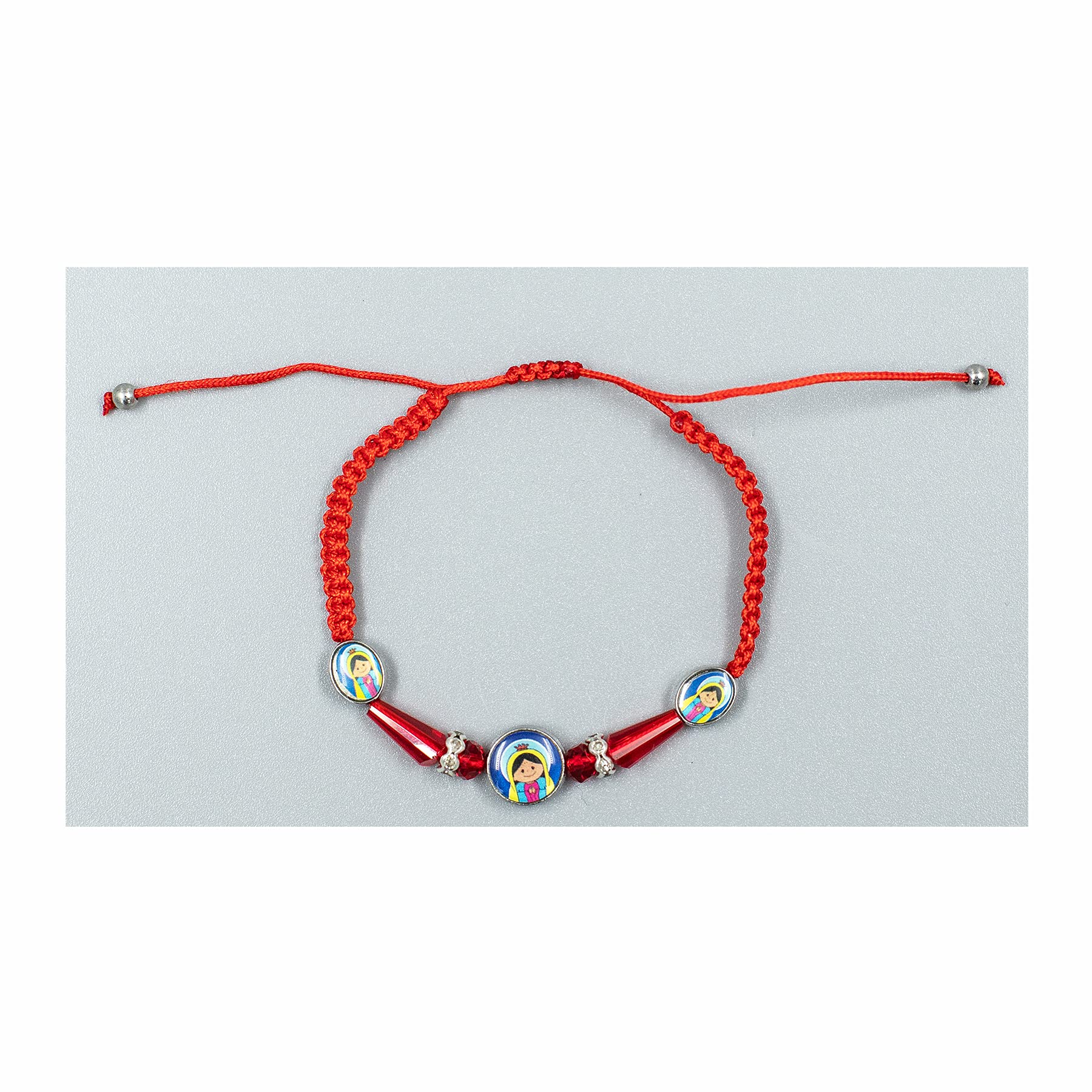 Virgin Mary Holy Mary Our Lady of Guadalupe Red String Beaded Adjustable Bracelet - 12 Pack Red Protection & Good Luck Charm - Religious Jewelry for Women & Men - Perfect for Prayer, Daily Wear & Spiritual Gifts