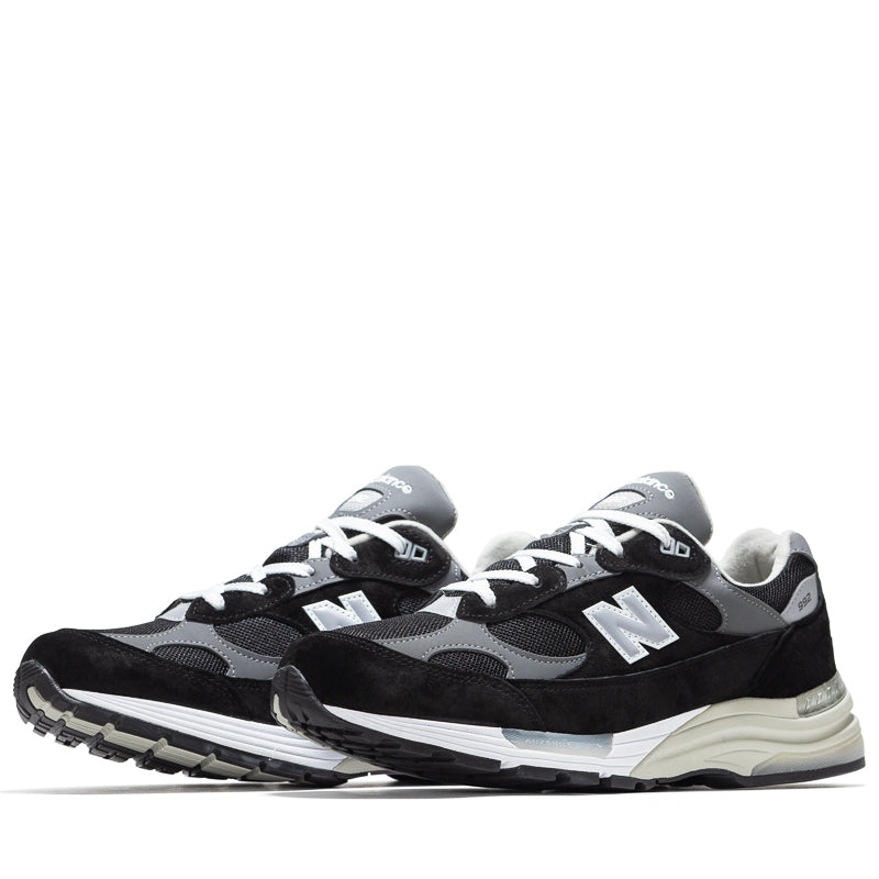 New Balance 992 Made in USA Men's Running Shoes - Black/Grey for Jogging, Gym & Casual Wear