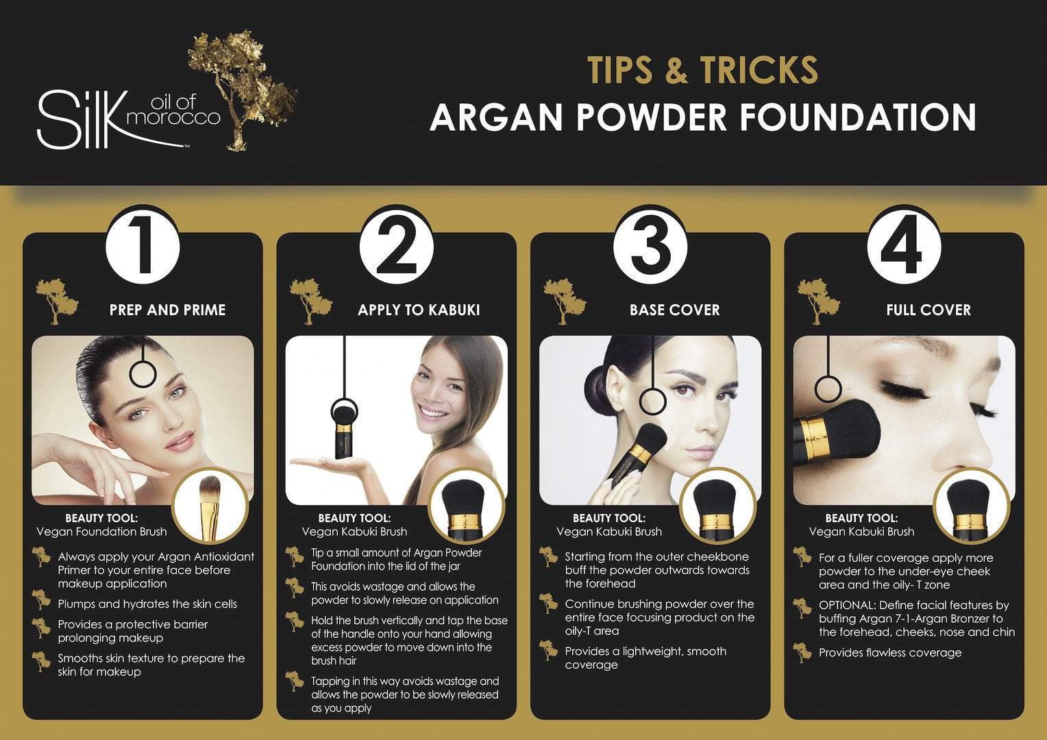Argan Powder Foundation - Dark Tan Shade for Flawless Matte Finish | Oil-Free, Long-Lasting Makeup for Oily & Combination Skin | Perfect for Everyday Wear & Special Occasions